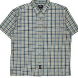 Dickies Checked Short Sleeve Shirt - XL Blue Cotton Blend