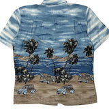 Campia Graphic Hawaiian Shirt - Large Blue Viscose