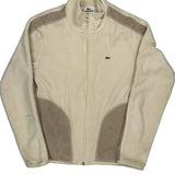 Lacoste Fleece Jacket - Small Beige Polyester