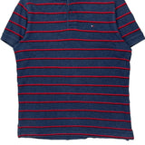 Tommy Hilfiger Striped Polo Shirt - Medium Blue Cotton