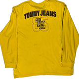 85 Tommy Jeans Graphic Long Sleeve T-Shirt - Large Yellow Cotton