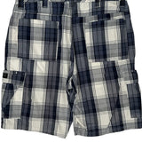 American Eagle Checked Cargo Shorts - 36W 10L Blue Cotton