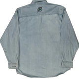 New York Hard Rock Cafe Denim Shirt - Large Light Wash Cotton