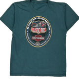 Harley Davidson Graphic T-Shirt - Medium Green Cotton