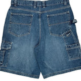 Faded Glory Cargo Carpenter Shorts - 35W 9L Blue Cotton