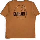 Carhartt T-Shirt - Large Orange Cotton