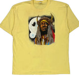 Made In USA Single Stitch Unbranded Graphic T-Shirt - Large Yellow Cotton