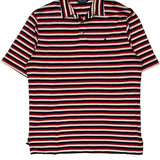 Polo By Ralph Lauren Striped Polo Shirt - Large Blue Cotton