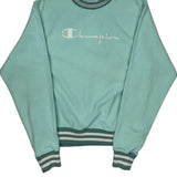 Reverse Weave Champion Spellout Sweatshirt - Small Green Cotton