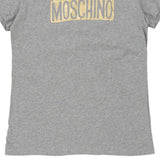 14 Years Moschino Spellout T-Shirt - Medium Grey Cotton