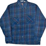 Dickies Checked Flannel Shirt - Large Blue Cotton