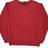 Polo By Ralph Lauren Sweatshirt - Large Red Cotton