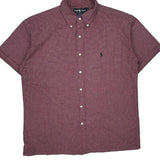 Blake Ralph Lauren Checked Short Sleeve Shirt - XL Burgundy Cotton