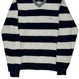 Tommy Hilfiger Striped Jumper - XL Grey Cotton