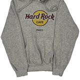 Paris Hard Rock Cafe Graphic Hoodie - Medium Grey Cotton Blend
