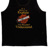 Motorcycle Harley Davidson Graphic Tank Top - Large Black Cotton