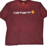 Carhartt Spellout T-Shirt - XL Burgundy Cotton