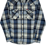 Wrangler Checked Flannel Shirt - Medium Blue Cotton