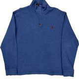 Polo By Ralph Lauren 1/4 Zip - Large Blue Cotton