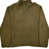 Polo By Ralph Lauren 1/4 Zip - 2XL Green Cotton