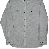 Timberland Striped Shirt - Large Blue Cotton