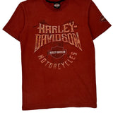 Harley Davidson Graphic T-Shirt - Small Red Cotton