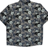 Roundtree & Yorke Floral Hawaiian Shirt - Medium Blue Cotton