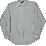 Ralph Lauren Striped Shirt - Large Blue Cotton