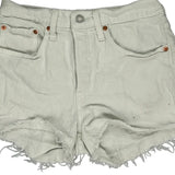 Levis Denim Shorts - 25W UK 6 White Cotton