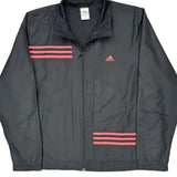 Three Stripes Adidas Striped Track Jacket - XL Pink Polyester