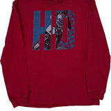 Warhorse Harley Davidson Graphic Long Sleeve T-Shirt - Large Red Cotton