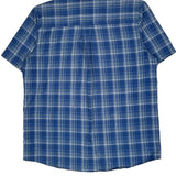 Tall Wrangler Checked Short Sleeve Shirt - XL Blue Cotton Blend