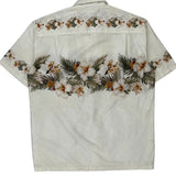 Pacific Legend Apparel Floral Hawaiian Shirt - Large Cream Cotton