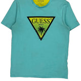 Guess Graphic T-Shirt - Large Blue Cotton