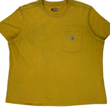 Carhartt T-Shirt - 2XL Yellow Cotton Blend