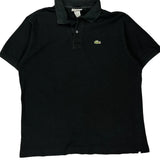 Made In France Lacoste Polo Shirt - Large Black Cotton