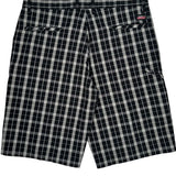 Dickies Checked Shorts - 36W 10L Black & White Cotton Blend