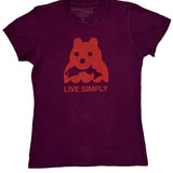 Live Simply Patagonia Graphic T-Shirt - Small Purple Cotton