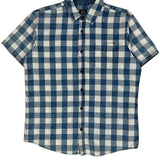 Lee Checked Short Sleeve Shirt - Large Blue Cotton