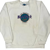 Made In Australia Sydney Hard Rock Cafe Graphic Sweatshirt - Large White Cotton