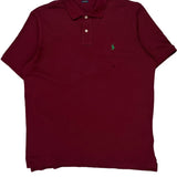 Polo By Ralph Lauren Polo Shirt - Large Burgundy Cotton