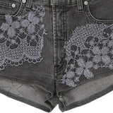 Trussardi Lace Denim Shorts - 27W UK 8 Grey Cotton
