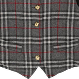 Junior Age 14 Laura Biagiotti Checked Waistcoat - Large Grey Wool Blend
