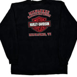 100 Years Of Great Motorcycles Harley Davidson Graphic Long Sleeve T-Shirt - Large Black Cotton