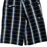 Dickies Checked Shorts - 32W 10L Black Cotton