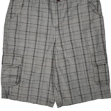 Dickies Checked Cargo Shorts - 38W 10L Grey Cotton