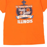 Single Stitch 1980s Fighting Illinois. Screen Stars College T-Shirt - Large Orange Cotton