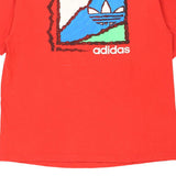 Single Stitch 1980s Rutgers Soccer. Adidas Graphic T-Shirt - Large Red Cotton