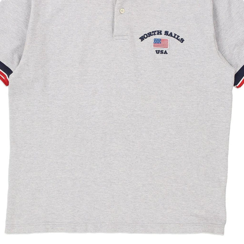 Vintage grey USA North Sails Polo Shirt - mens large