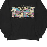 Island Life Hawaii Crazy Shirt Graphic Sweatshirt - Large Black Cotton Blend